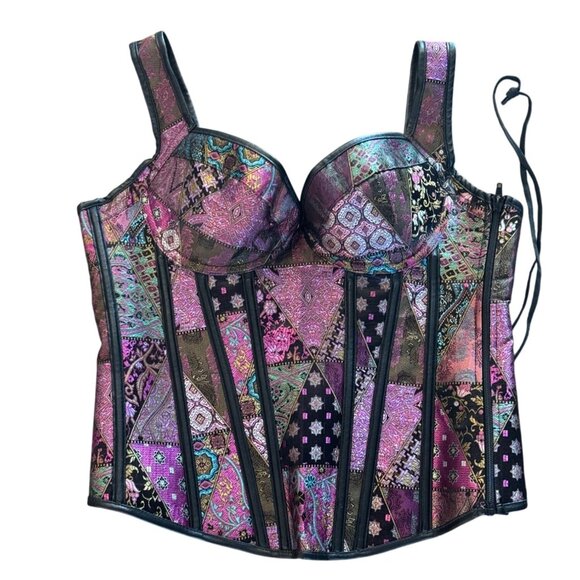 Kimring Tops - Kimring Corset Bustier Top Womens XL Multicolor